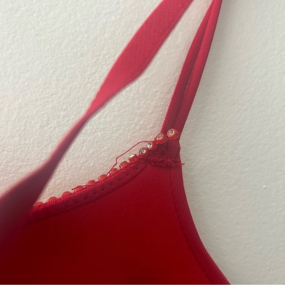 Sentiments Red  Rhinestone Bra - Picture 7 of 7